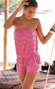 SZ60133-2 Wave Printed Striped Jumpsuits